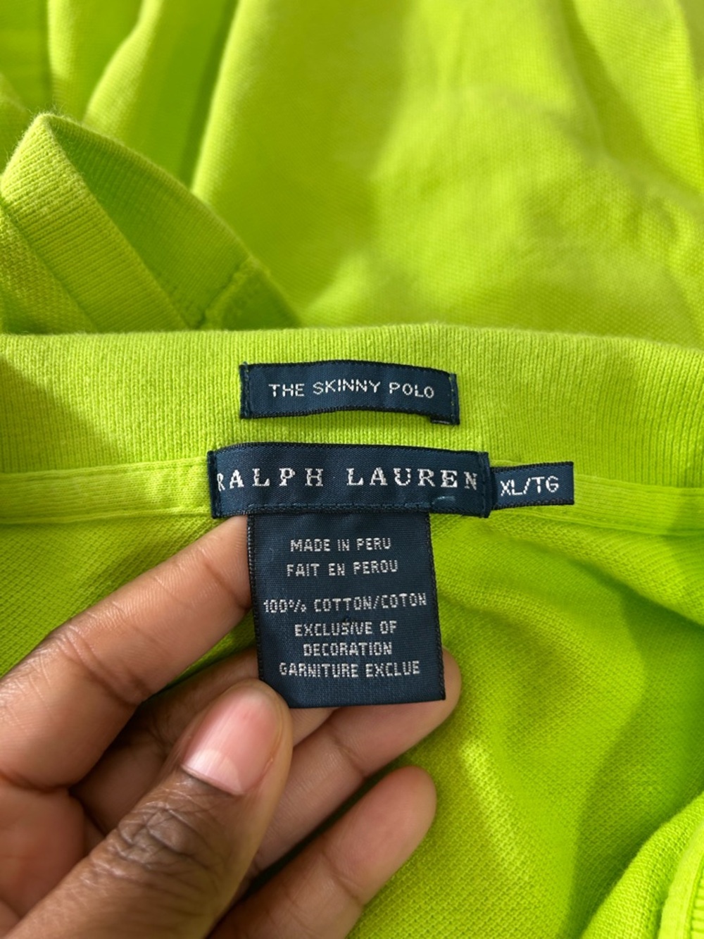 Ralph Lauren The Skinny Polo Women’s XL Lime Green Pique Cotton Short Sleeve - Picture 3 of 6